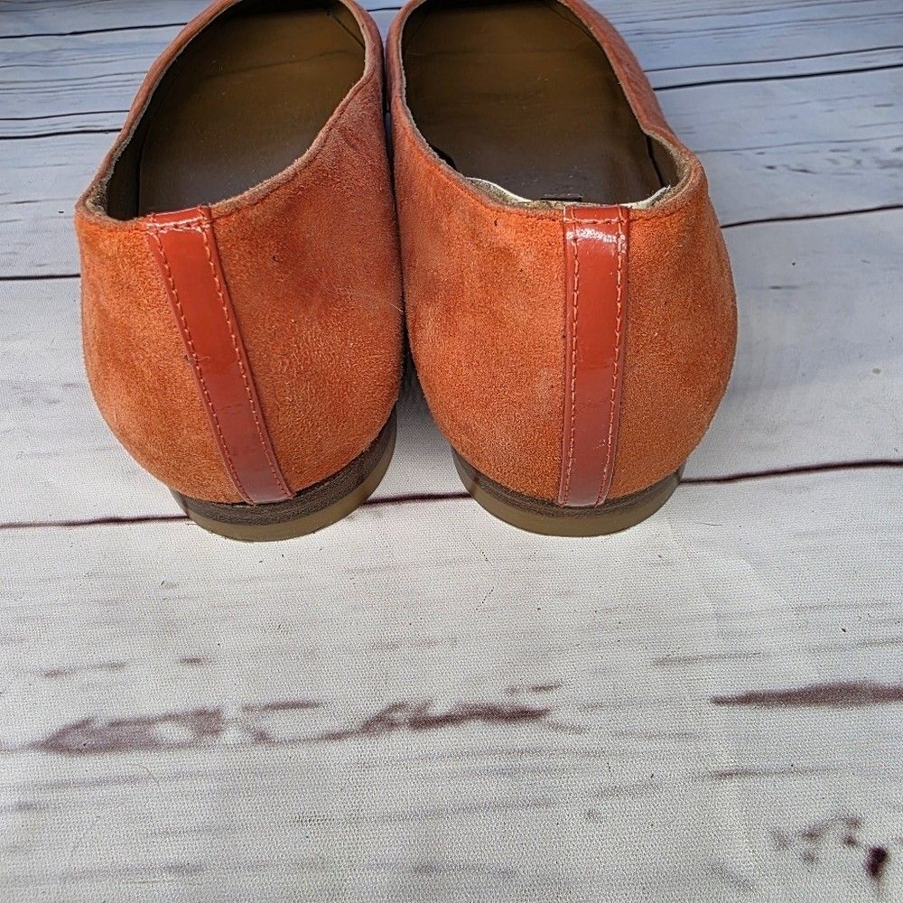 Margaux Suede Orange Classic Ballet Flats Size 9M - Picture 4 of 6